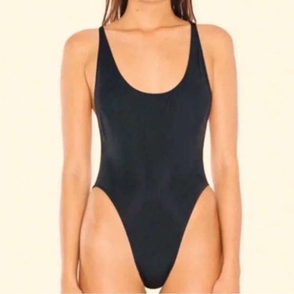 American Apparel womens Nylon Tricot High-cut Sleeveless One-piece Size M